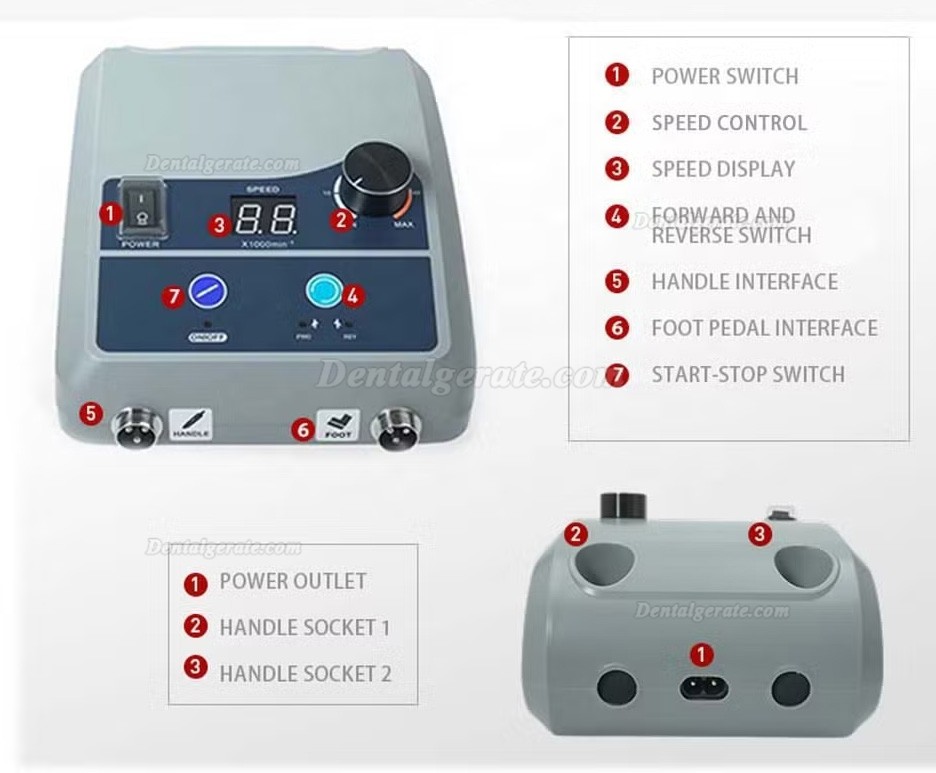 AI-TE&reg; AT-CM-031 mikromotor zahntechnik mit b&uuml;rstenlosem AT-A1 handst&uuml;ck mit 50.000 U/min